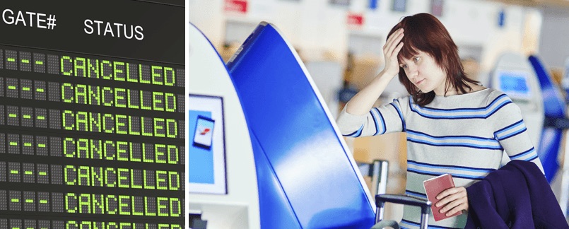 Ersättning för inställt flyg - du kan kräva mellan 250 € och 600 € Ersättningsanspråk vid inställt flyg
